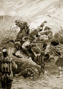 De dood van Sir Edward Pakenham, illustratie uit 