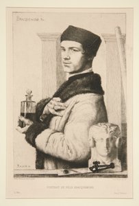 Portret van Felix Bracquemond door Paul Adolphe Rajon