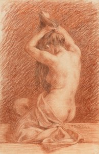Vrouwelijk figuur Dressing Haar door Paul Albert Baudouin