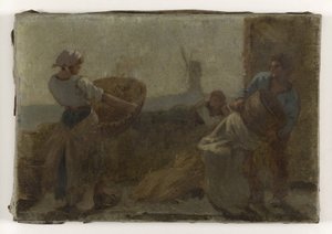 Geschiedenis van tarwe: Le Criblage: Schets voor de school in rue Dombasle door Paul Albert Baudouin