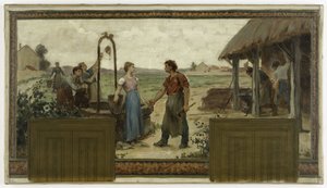 Schets voor het stadhuis van Saint-Maur-des-Fossés: Les fiançailles, in 1883 door Paul Albert Baudouin