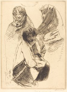Drie gesluierde vrouwen (Trois femmes voilées) door Paul Albert Besnard