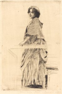 Vrouw in een cape La femme à la pèlerine, 1889 door Paul Albert Besnard