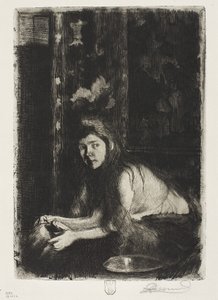 Vrouw met een vaas door Paul Albert Besnard