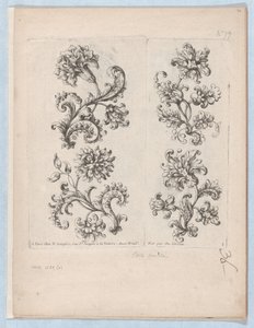 Serie van kleine bloemmotieven, plaat 1 door Paul Androuet Du Cerceau
