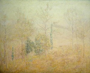 Toscaans landschap in het vroege voorjaar met groene populieren