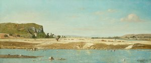 De Oevers van de Rivier Durance bij Saint Paul door Paul Camille Guigou