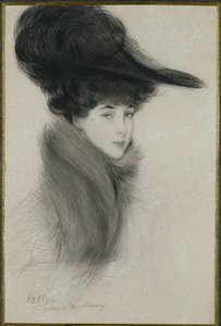 Consuelo Vanderbilt (1877-1964) Hertogin van Marlborough, c.1901 (droge naald)