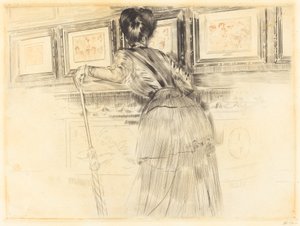 Voor de Watteaus in het Louvre