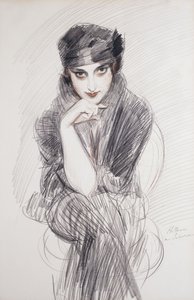 Portret van een Dame, mogelijk Mevrouw Van Cleef door Paul Cesar Helleu