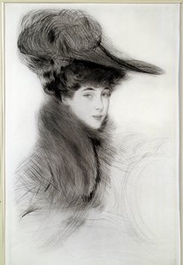 Portret van de Hertogin van Malborough. Tekening door Paul Helleu, 20e eeuw. Bayonne, Musee Bonnat