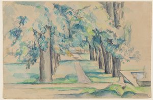 Laan van Kastanjebomen bij de Jas de Bouffan, c.1878-90 door Paul Cézanne