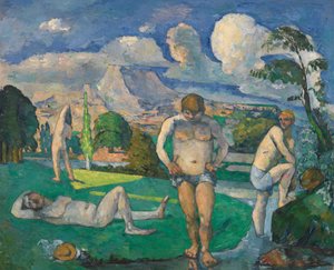 Badhuisgangers in Rust door Paul Cézanne