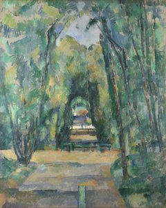 Laan in Chantilly door Paul Cézanne