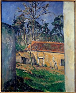 Boerderij in Auvers. Schilderij door Paul Cézanne