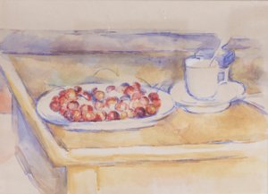 Kop en schaal met kersen, ca. 1890 door Paul Cézanne