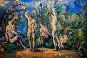 Vijf baders 1900 - 1904 door Paul Cézanne