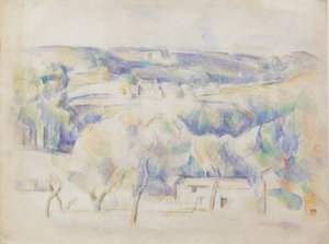 Huis en bos, ca. 1890 door Paul Cézanne