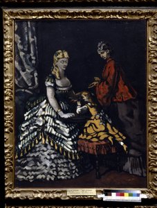Interieur met twee vrouwen en een kind door Paul Cézanne