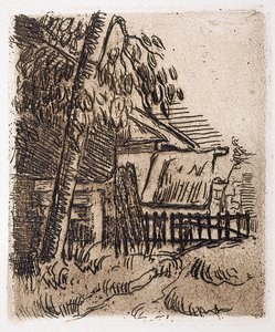 Landschap bij Auvers, Boerderij-ingang aan de Rue St. Remy door Paul Cézanne