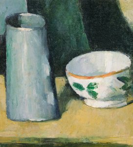Stilleven met kom en melkkan door Paul Cézanne