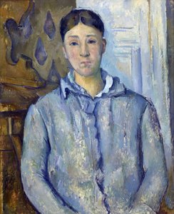 Portret van mevrouw Cézanne in blauw door Paul Cézanne