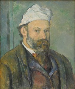 Portret van de kunstenaar met witte muts door Paul Cézanne