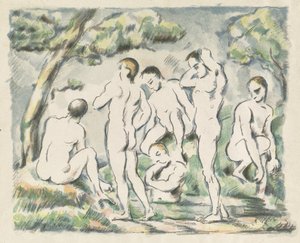 De baadsters (Kleine plaat) door Paul Cézanne