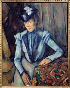 Vrouw in blauw door Paul Cézanne