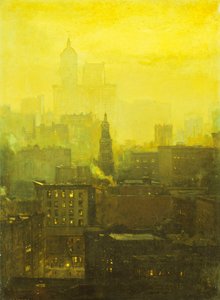 Stedelijke Nocturne door Paul Cornoyer