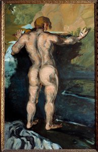 Bader en rots door Paul Cézanne