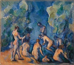 Badhuisgangers door Paul Cézanne