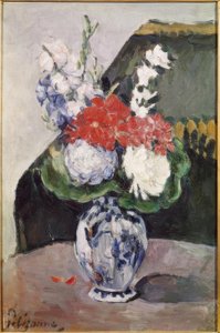 Boeket met kleine Delft door Paul Cézanne