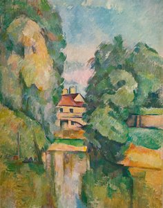 Landhuis bij een rivier, ca. 1890 door Paul Cézanne