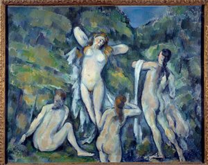 Vier baders door Paul Cézanne