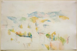 Bergachtig landschap in de omgeving van Aix-en-Provence door Paul Cézanne