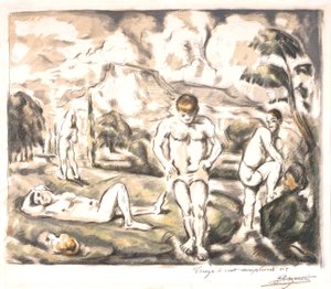 De Zwemmers (grote plaat) door Paul Cézanne