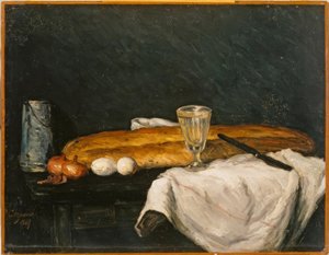 Stilleven: Het brood en de eieren door Paul Cézanne