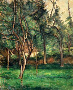 Boomgaard door Paul Cézanne