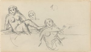 Zittende Badende [verso] door Paul Cézanne