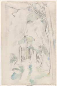 Pad in het bos door Paul Cézanne