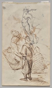 Blad met studies door Paul Cézanne