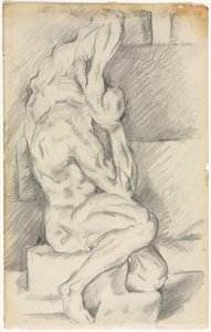 Schets van Anatomische Beeldhouwkunst recto Schets van Madame Cézanne verso, 1881-1884 door Paul Cézanne