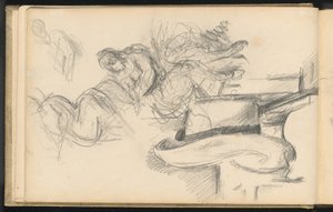 Studies Inclusief een Strohoed door Paul Cézanne
