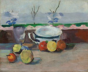 Tasse, verre et fruits, III, c.1877 door Paul Cézanne