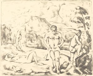 De baders grote plaat door Paul Cézanne