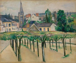 De Kerk van Saint-Aspais Gezien vanaf de Place de la Préfecture in Melun door Paul Cézanne
