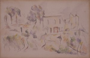Het koetshuis door Paul Cézanne