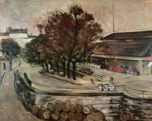 De Halle aux Vins, gezien vanaf de rue de Jussieu, 1872 door Paul Cézanne