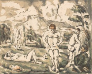 De Grote Baders Les Baigneurs, ca. 1898 door Paul Cézanne